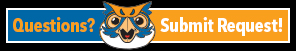 Questions? Submit a Request.  Orange and Blue with Citrus Owl Logo